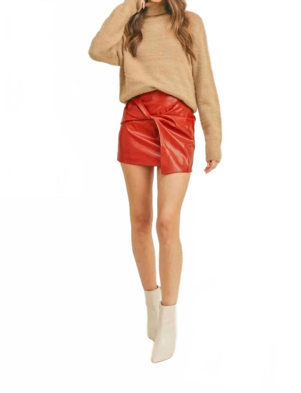 NEW &MERCI faux leather skirt in red